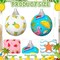16 Pcs Summer Hanging Ornaments Hanging Hawaiian Style Ball Decoration Ice Cream Orange Juice Flamingo Sea Seahorse Style Ball for Summer Holiday Party Tree Decor(Beach)